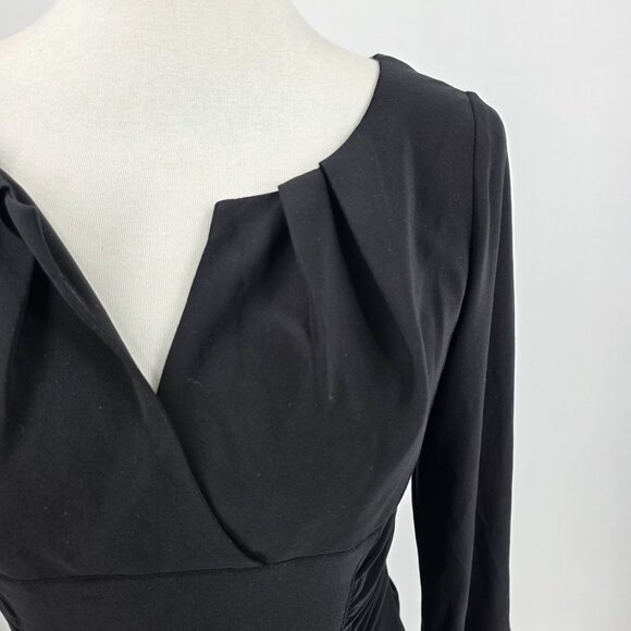 Adrianna Papell Womens Black Pleated Sheath Dress Size 4 - Picture 8 of 13